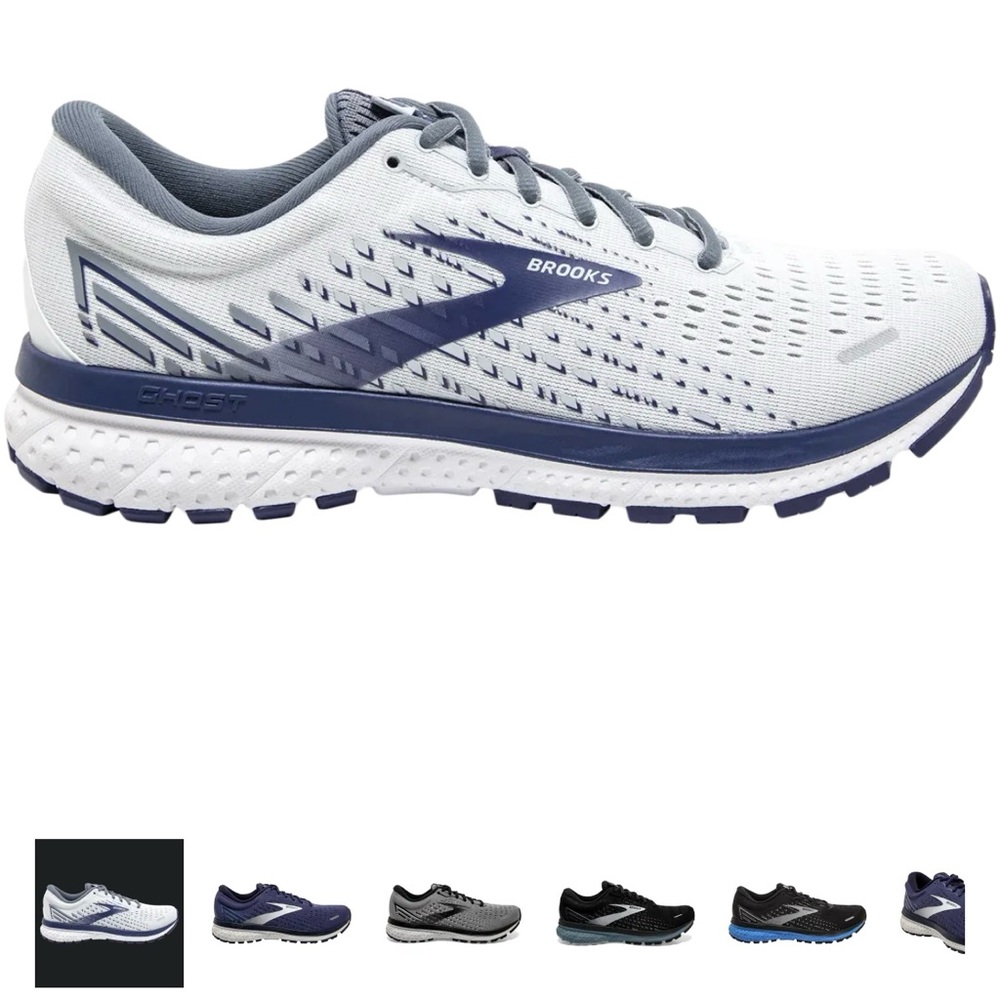 EUC Men’s Brooks White and Navy Ghost 13
(EU 42 (Men’s 9/Women’s 11)